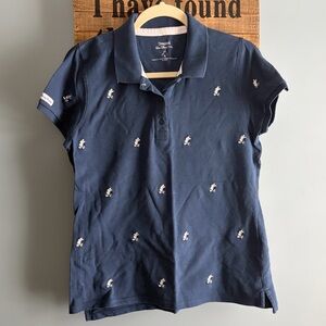 Disney Parks Navy Blue Polo Shirt Embroidered White Mickey Walt Disney World